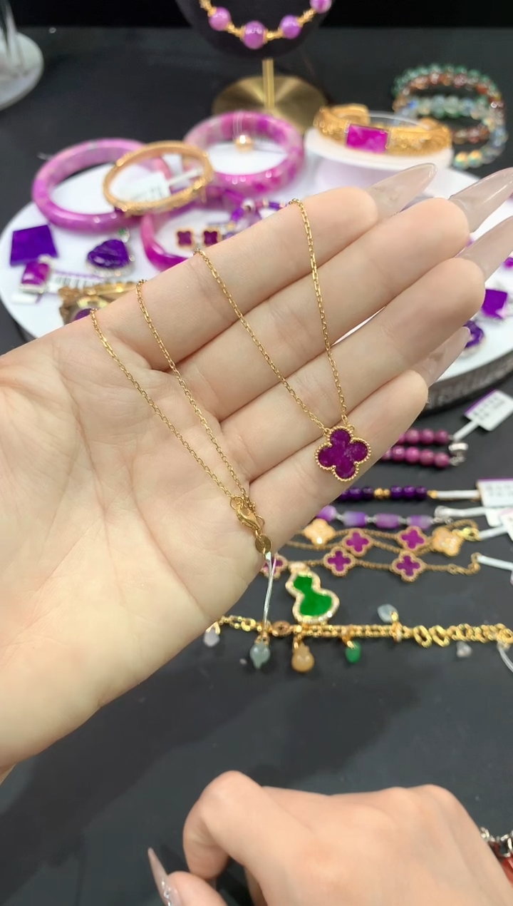 苏纪石（舒俱来）18K金镶嵌.项链