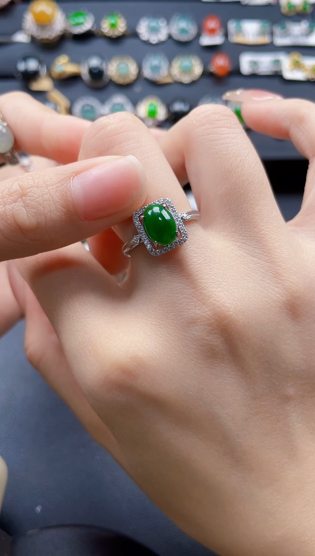 【闪购商品】翡翠戒指银S925镶嵌5476547