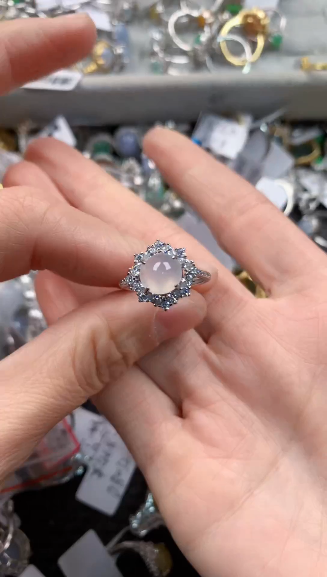 银S925镶嵌戒指翡翠444    1