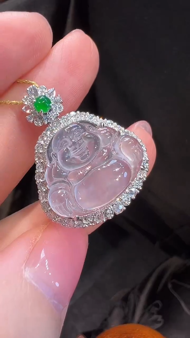 吊坠(不含链)18K金镶嵌翡翠L6