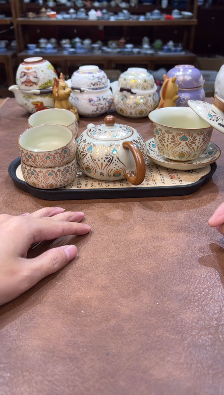 真的很便宜超好看会开片的旅行茶具