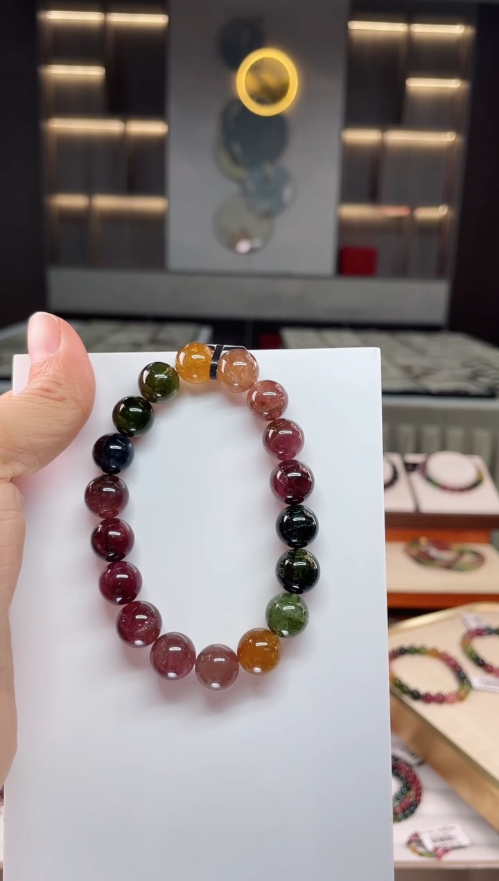 未镶嵌老矿碧玺单圈手串11mm+碧玺（多样性发一条）Q