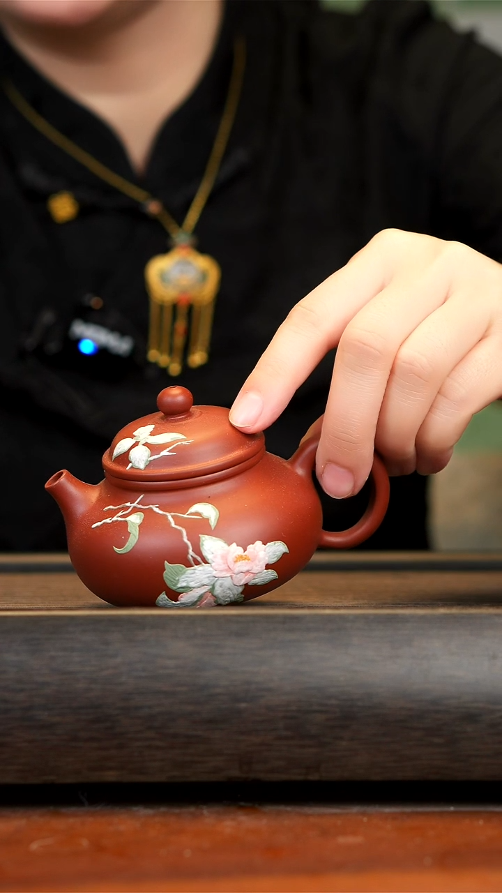 【闪购商品】紫砂茶壶朱泥容天木棉花