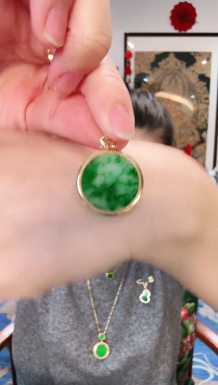 【闪购商品】翡翠颈饰银S925镶嵌吊坠