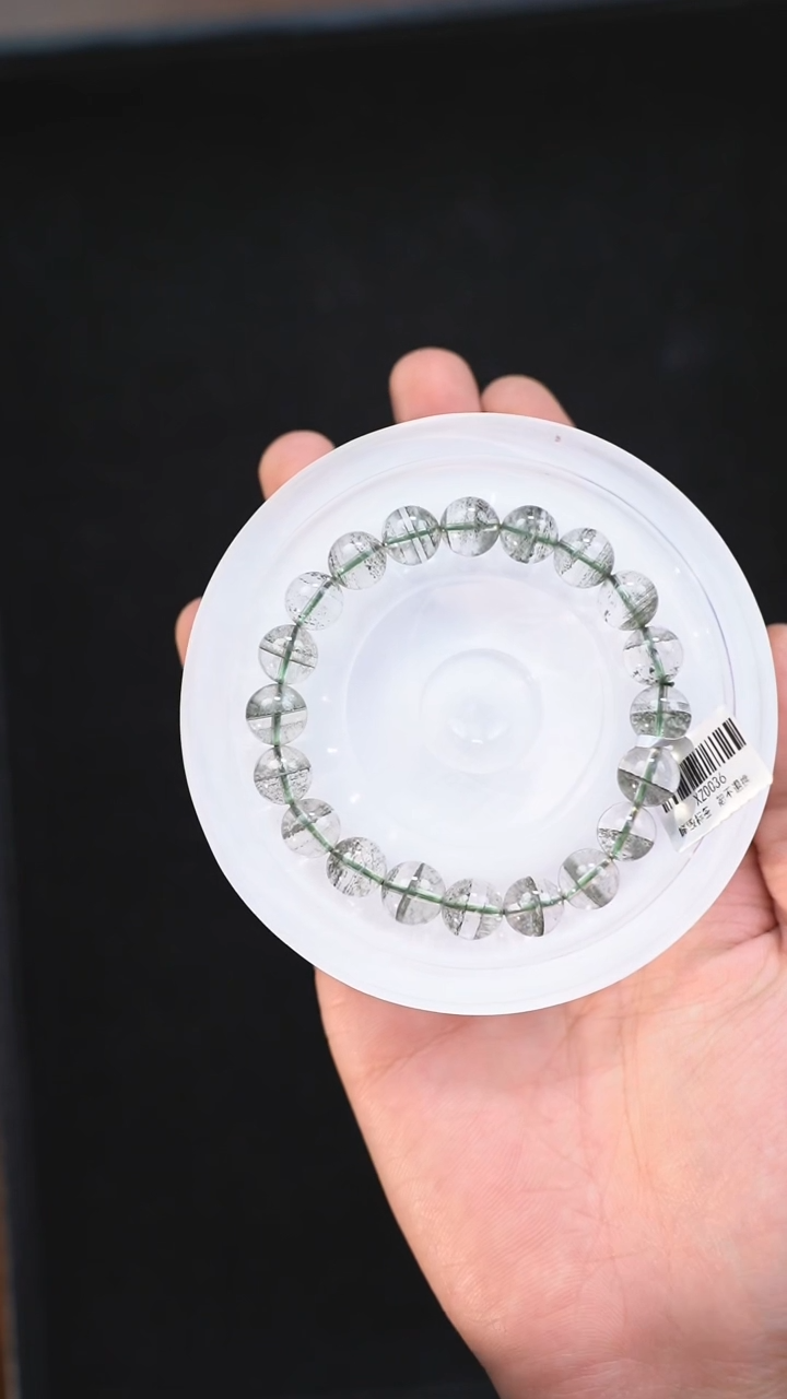 【闪购商品】水晶手链未镶嵌d140 绿幽灵手链10mm+