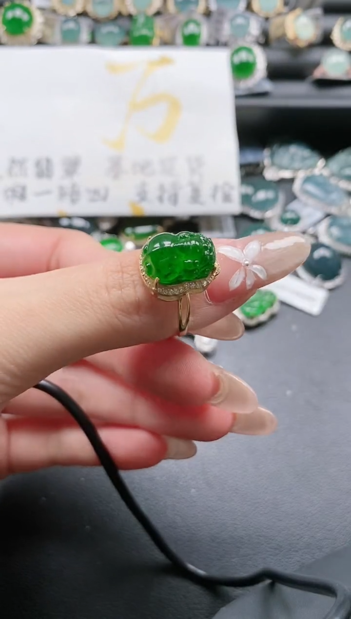 【闪购商品】翡翠戒指银S925镶嵌654-600