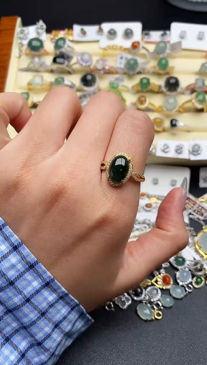 【闪购商品】翡翠戒指银S925镶嵌2222222222+6