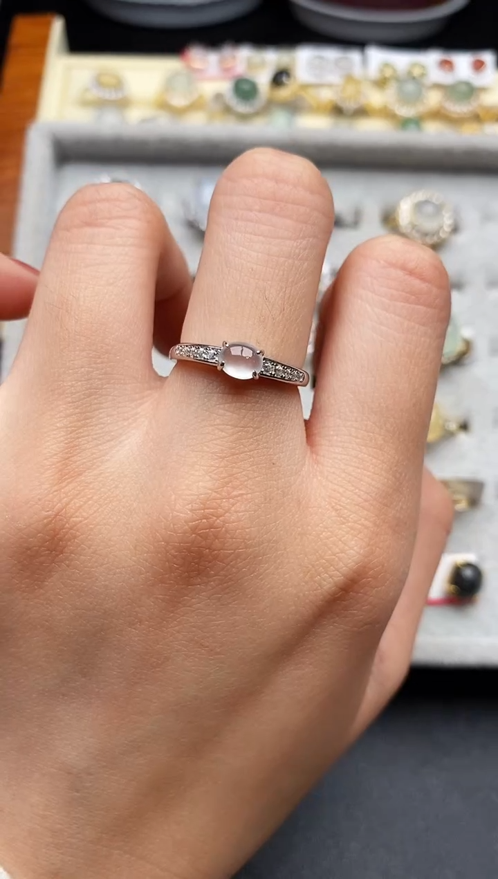 翡翠银S925镶嵌戒指77777777+7