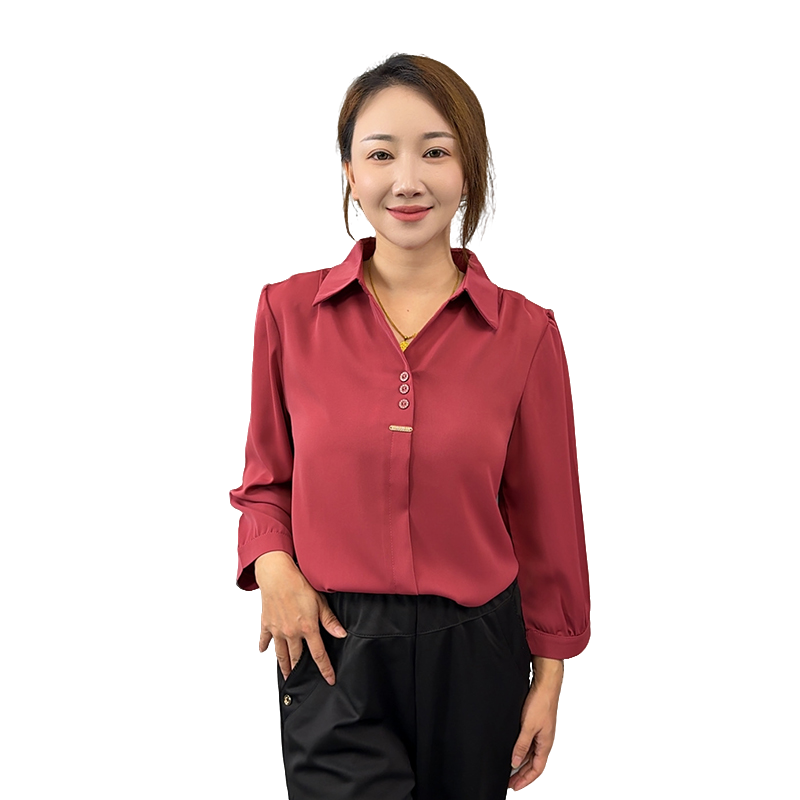 妈妈春夏高档洋气POLO纯色小衫中年人女士加大加肥休闲T恤纯色方