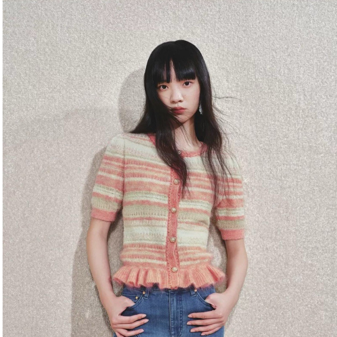 MAXRIENY条纹套头毛衫修身上衣