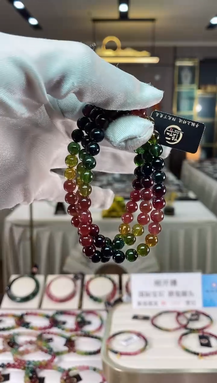 【闪购商品】碧玺三圈手串6mm+未镶嵌（多样性发一条）xion