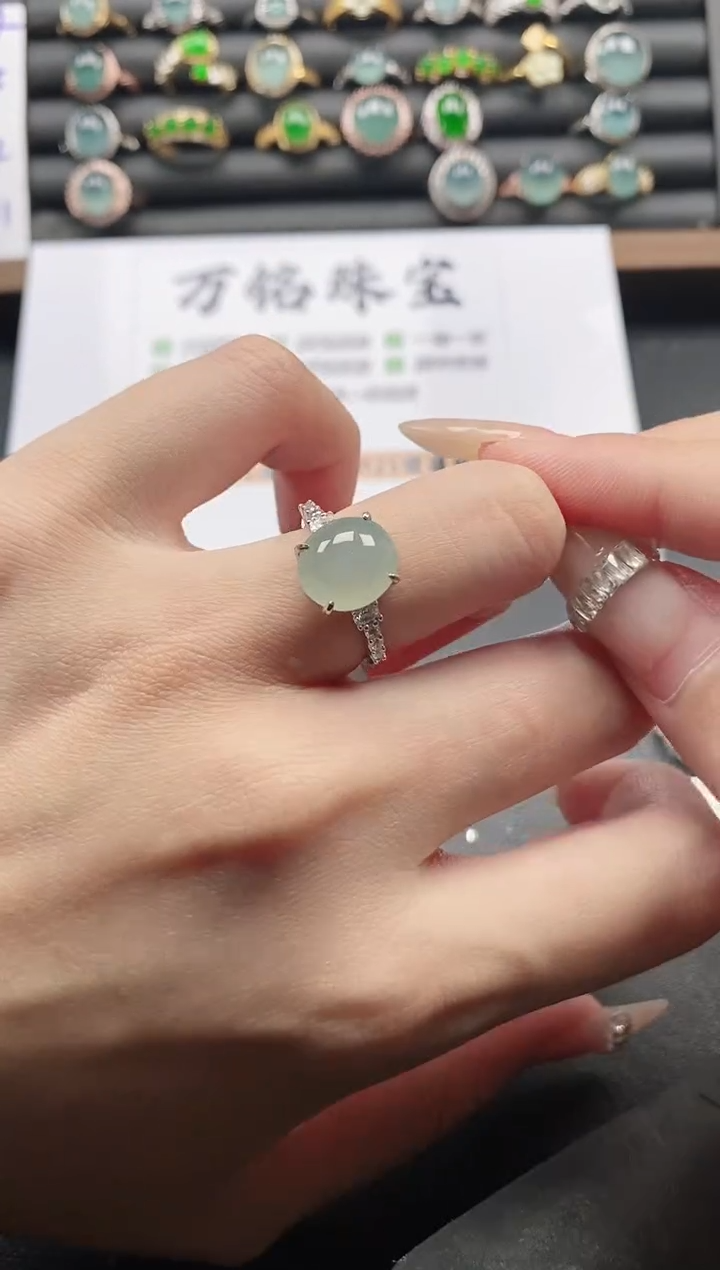 银S925镶嵌戒指翡翠51511
