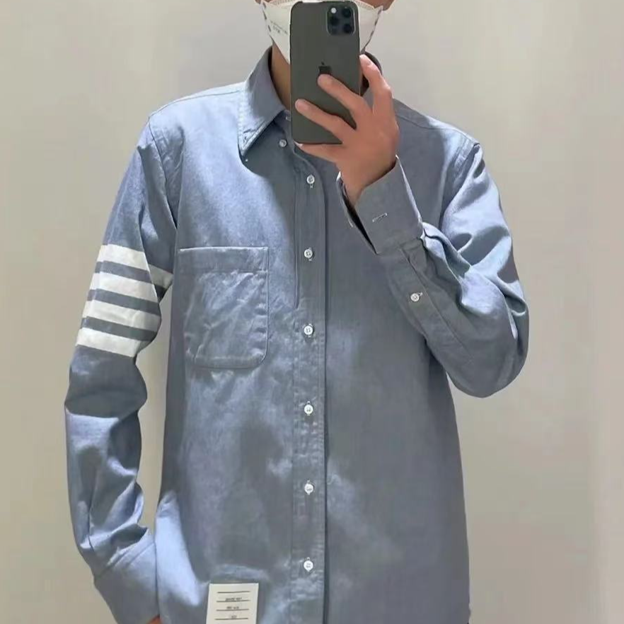 全新未使用 THOMBROWNE /四条纹长袖衬衫/3码