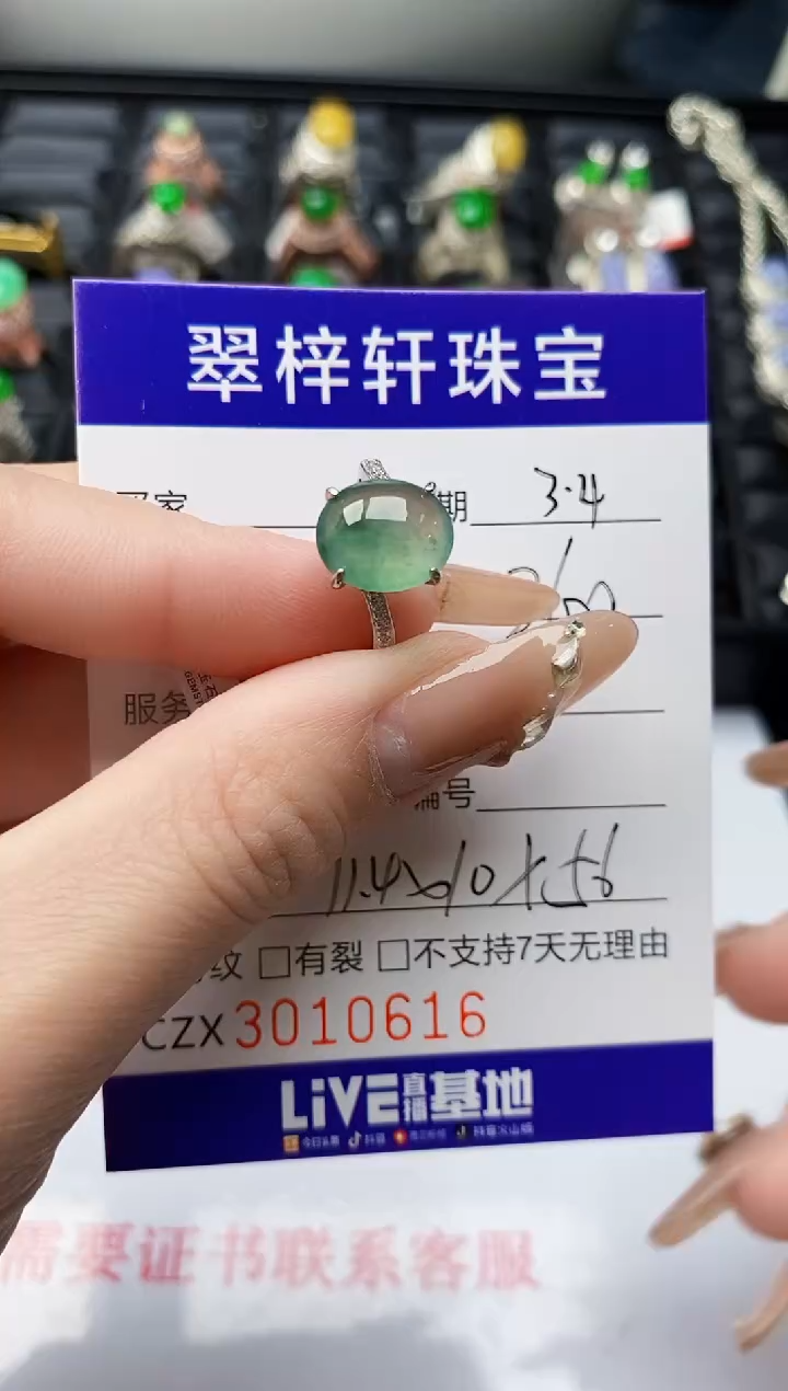 【闪购商品】翡翠戒指银S925镶嵌/0616