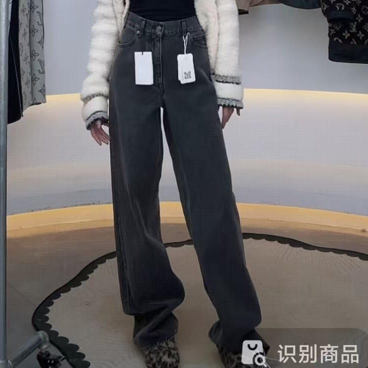 未使用 Celine/思琳 Celine 纯色拉链口袋休闲直筒牛仔裤 黑色29