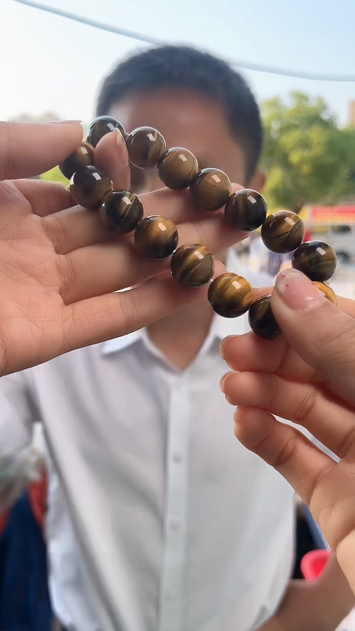木变石（虎睛石）手链未镶嵌天然黄虎手串多样性发一14mm