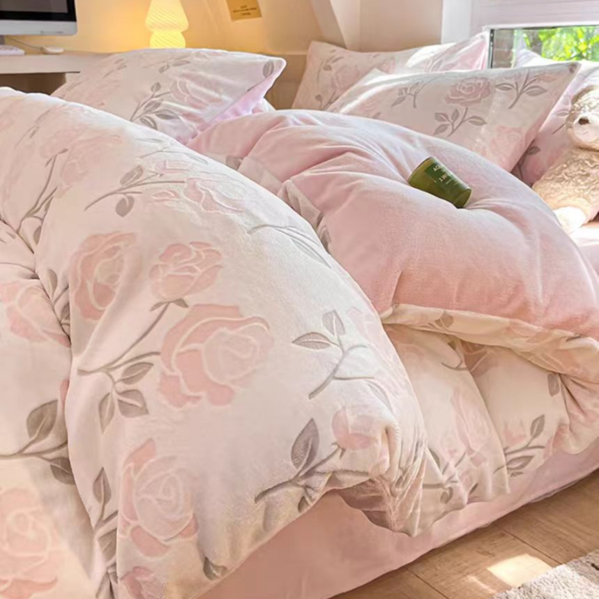 瑕疵加厚雕花牛奶绒冬季雪雕绒单被套2*2.3【实物以直播间为主】