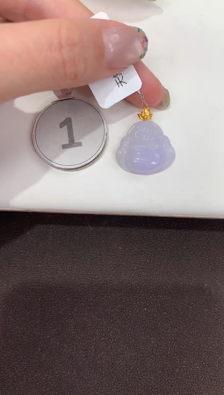 颈饰18K金镶嵌翡翠天然缅甸A货翡翠