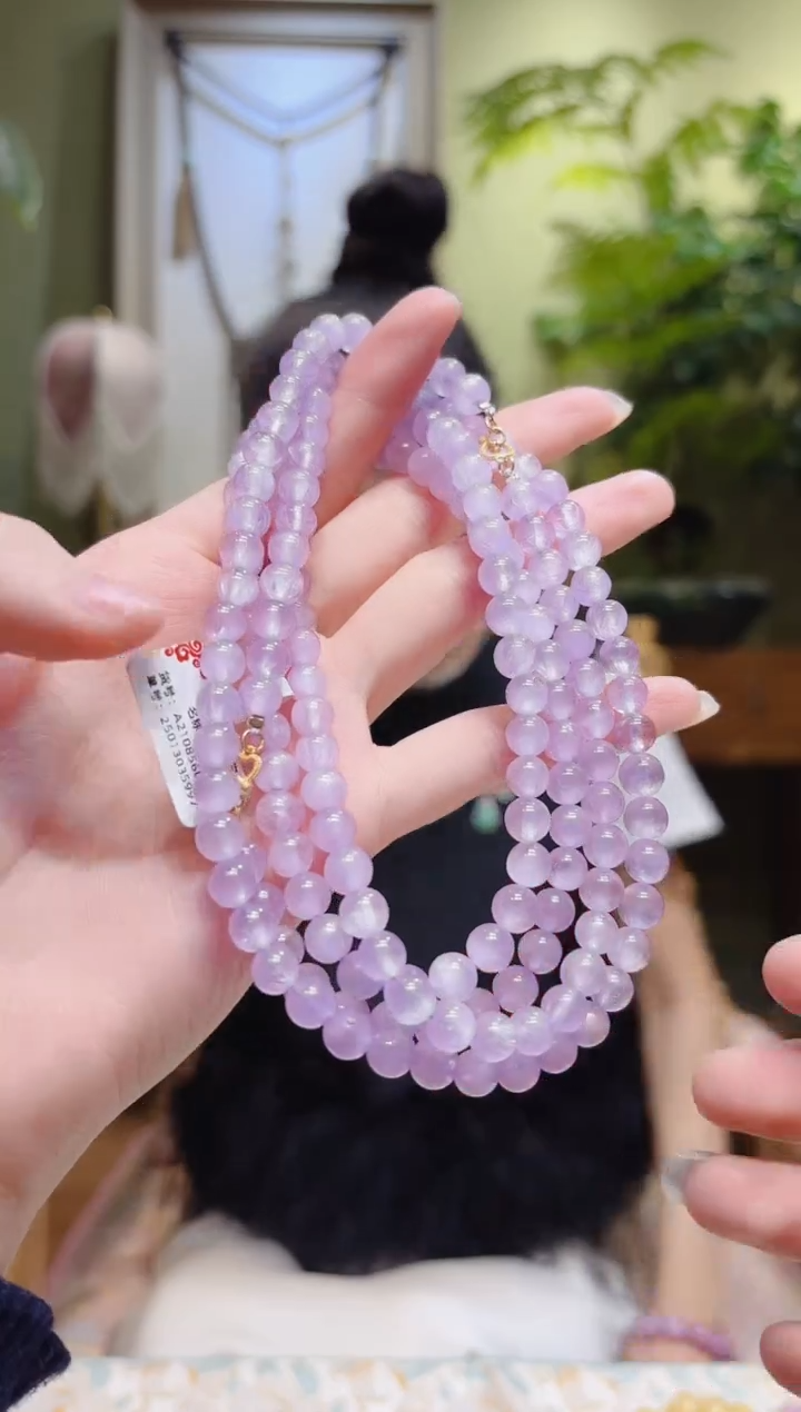 【闪购商品】锂辉石斜挎18K金镶嵌紫锂辉斜挎双OT