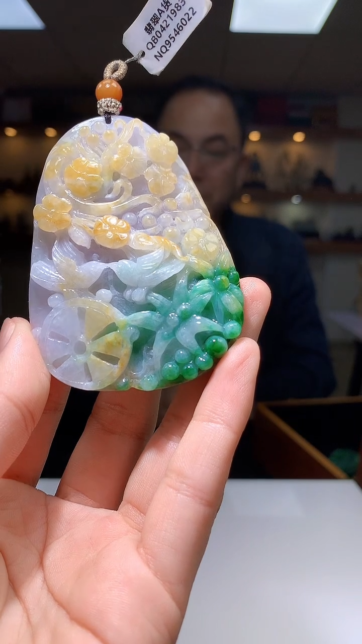 定制翡翠未镶嵌1087hm-毛货挂件45
