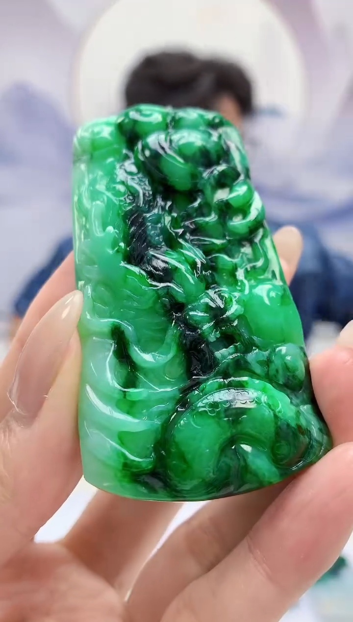 定制翡翠未镶嵌4688MM-毛货挂件155