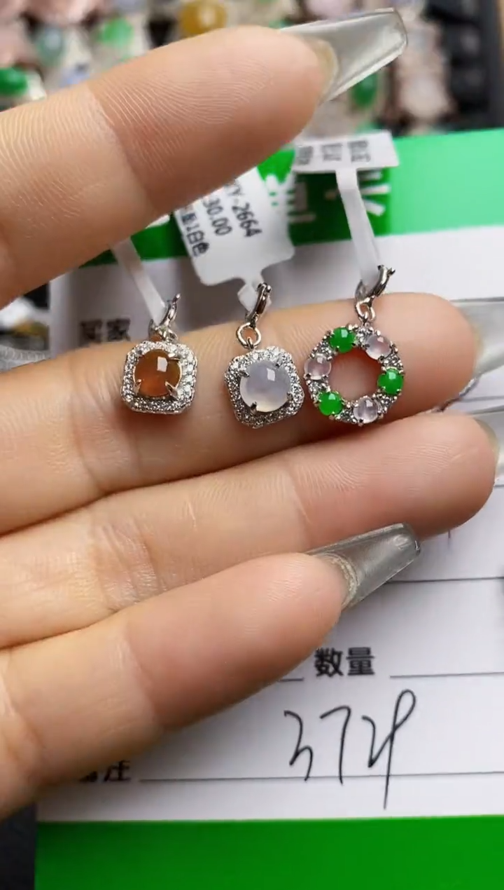 【闪购商品】翡翠银S925镶嵌戒指3729