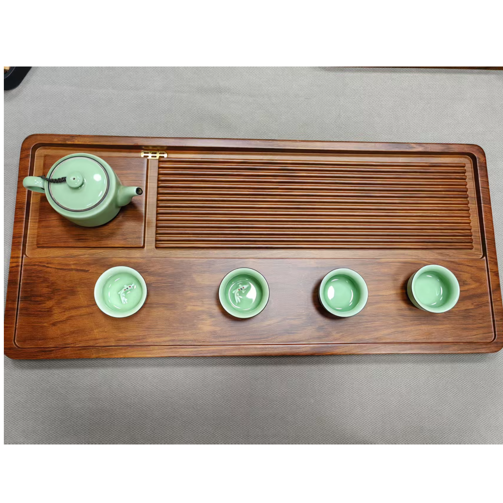 2025新中式茶盘90*43*3品益黄色