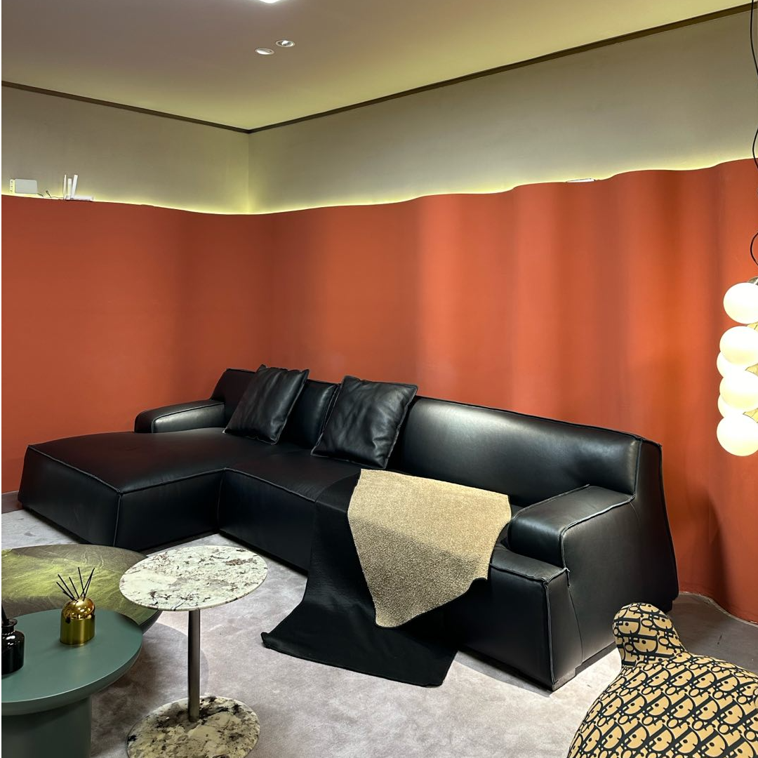 百驰系列FL057全牛皮转角沙发360°头层牛皮3400*1650*780