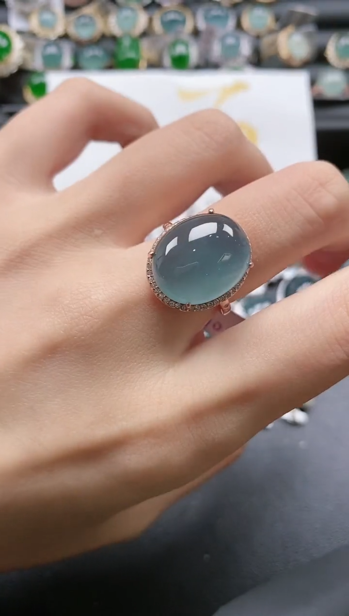 【闪购商品】翡翠戒指银S925镶嵌51511