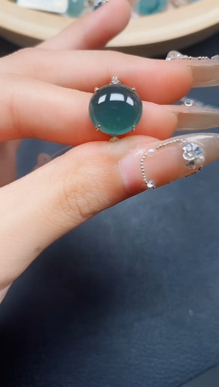 【闪购商品】翡翠戒指银S925镶嵌翡翠