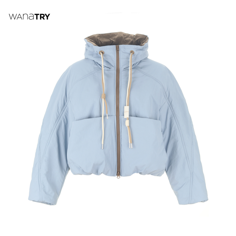 【自播专享】wana try 日光蓝色短款休闲羽绒服（羽绒填充）