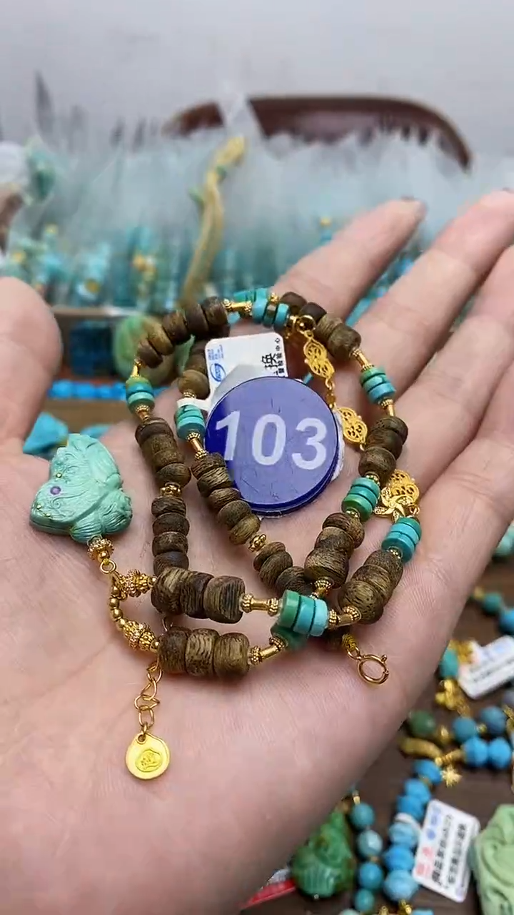 【闪购商品】绿松石银S925镶嵌项链103