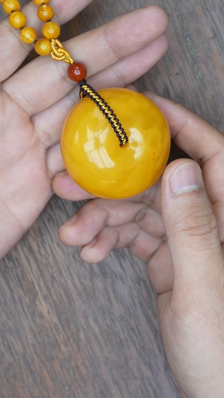 【闪购商品】琥珀裸石未镶嵌老蜡平安扣吊坠