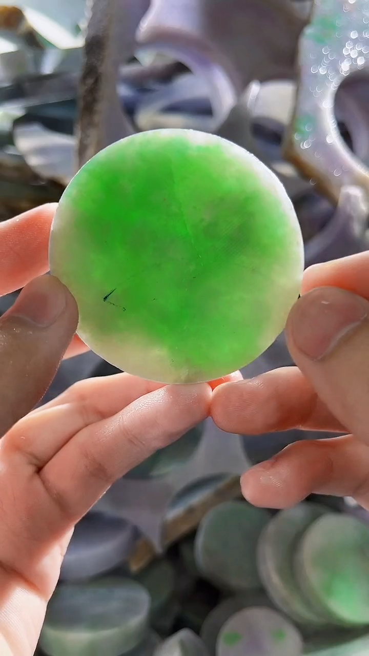 翡翠裸石缅甸翡翠A货文081