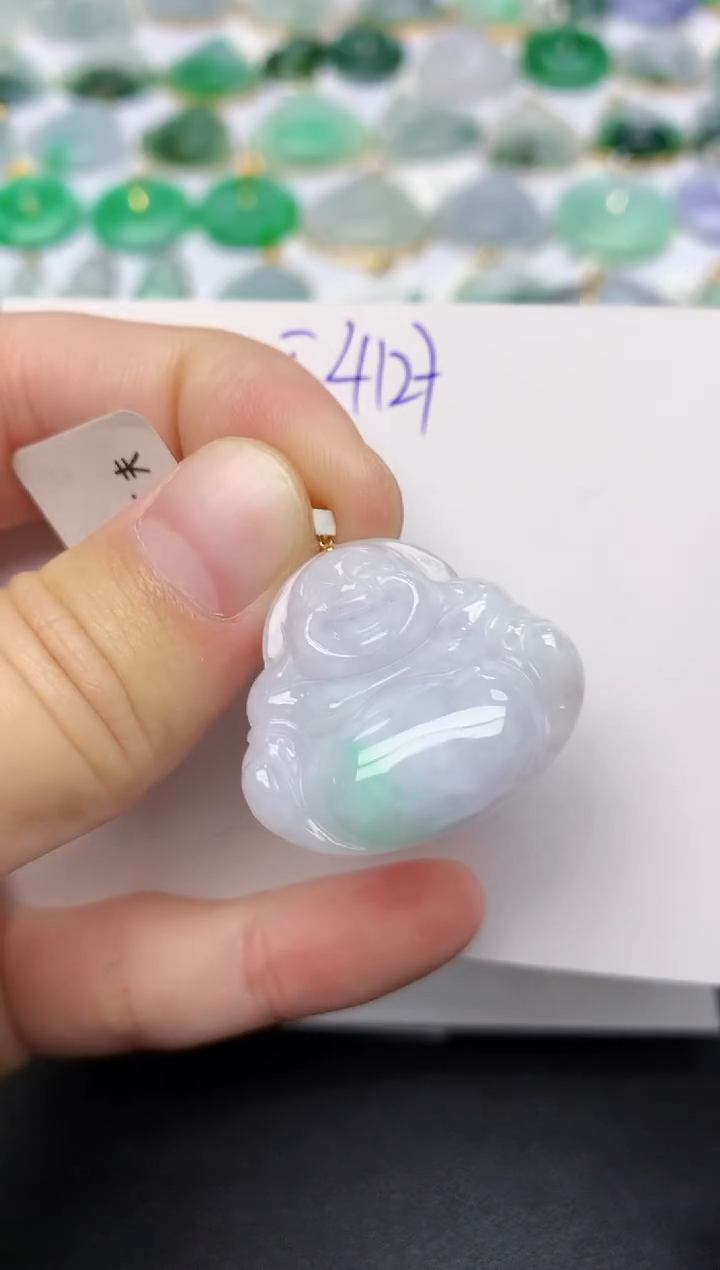 颈饰18K金镶嵌翡翠天然缅甸A货翡翠百元以上9元证书费自理