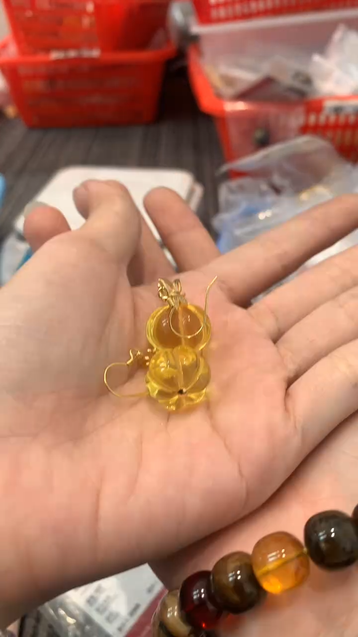 【闪购商品】琥珀珠宝奇石银S925镀金镶嵌441 一单