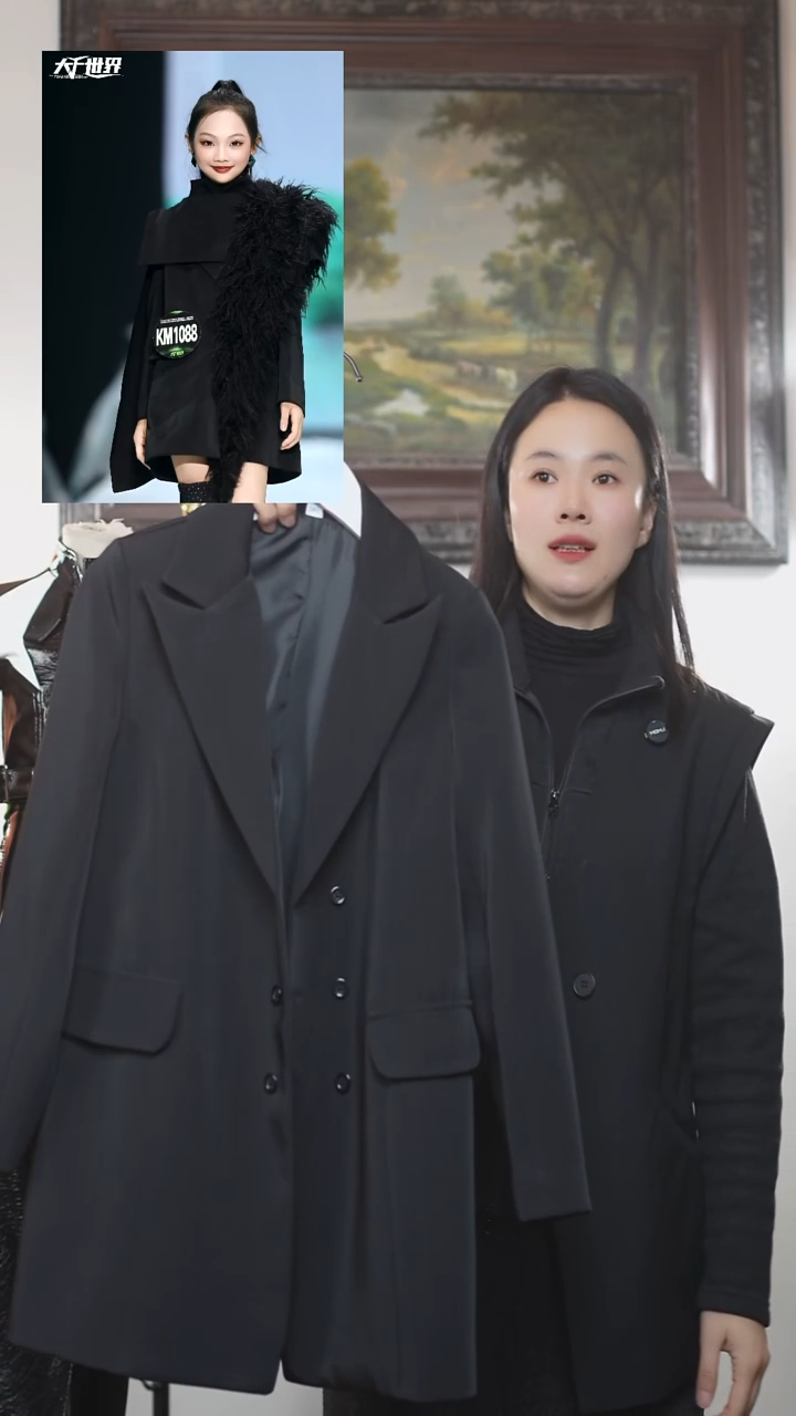 140码黑色双排扣西装外套艺桐轩儿童潮服