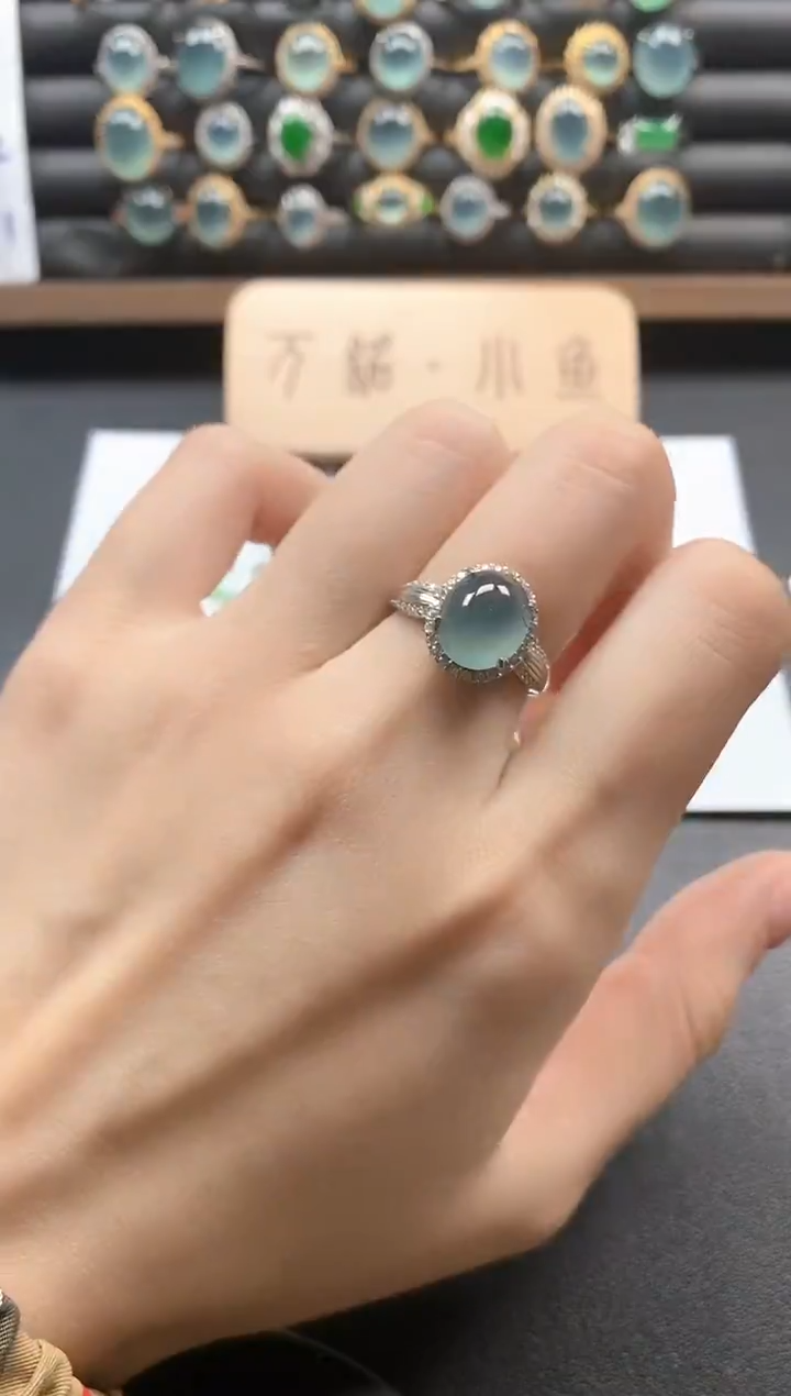 银S925镶嵌戒指翡翠51511