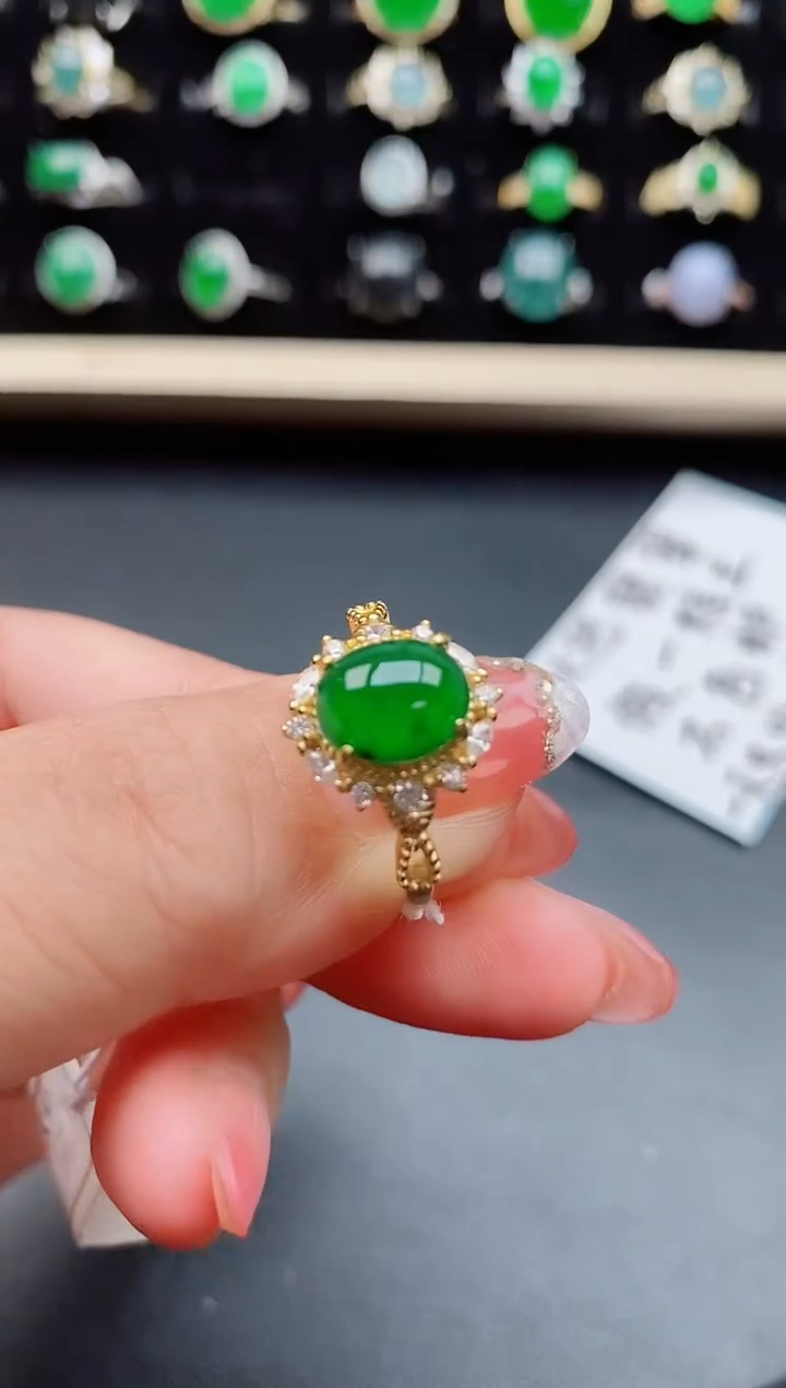 【闪购商品】翡翠戒指银S925镶嵌50850