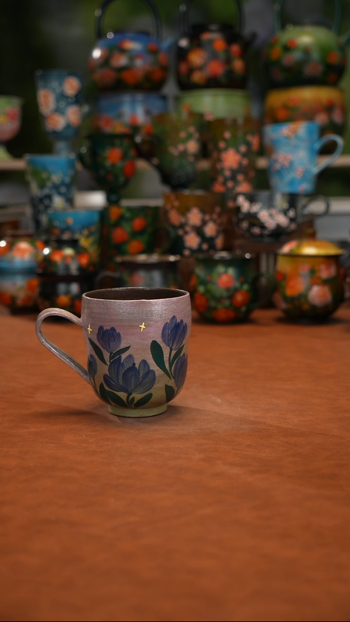 紫砂油画釉下彩手绘