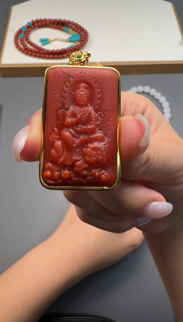 南红玛瑙配饰配饰18K金镶嵌很****～配饰配饰