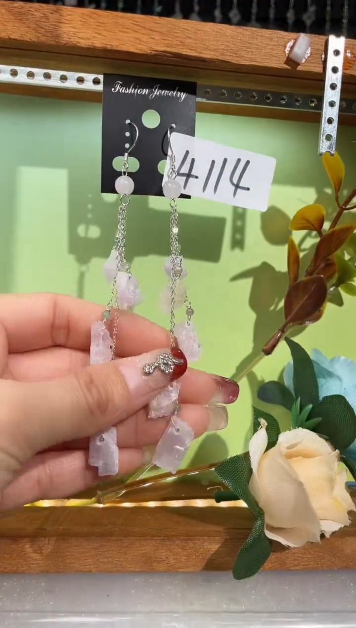 【闪购商品】紫晶耳饰银S925镶嵌喜欢拍