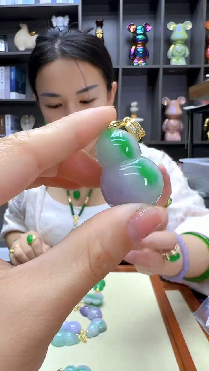 翡翠14K金镶嵌颈饰丹丹diy劲饰
