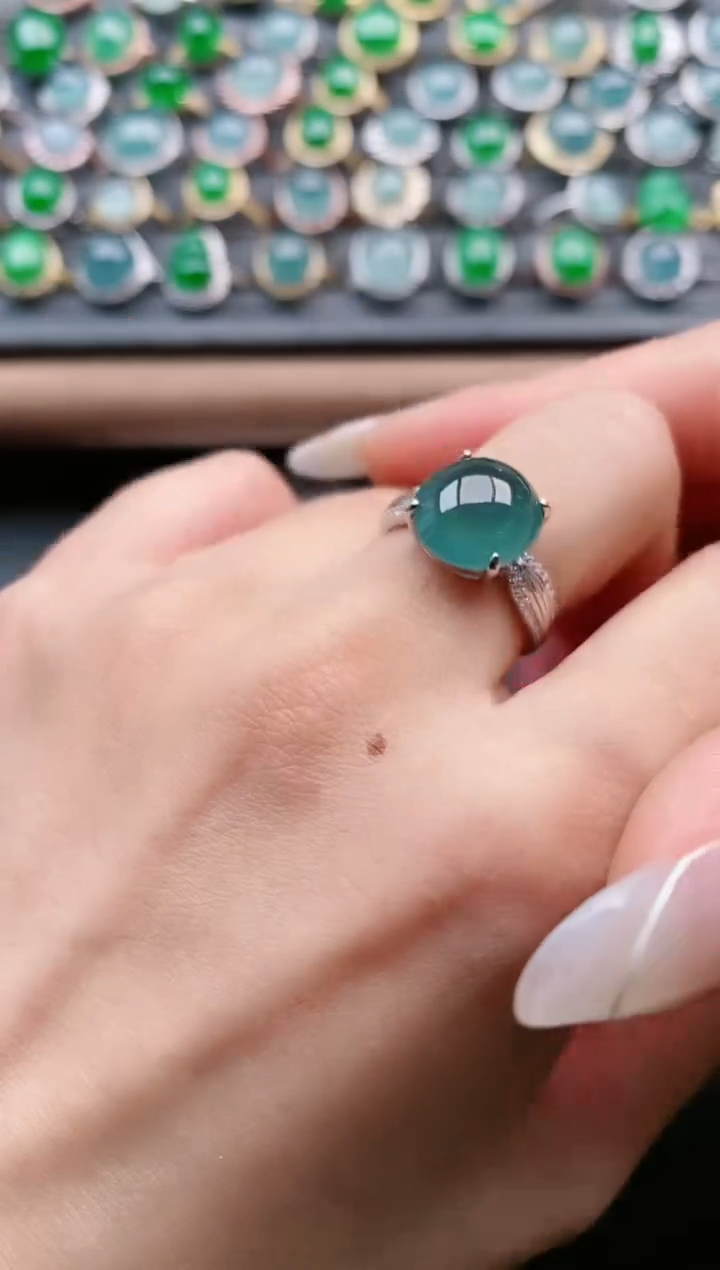 【闪购商品】翡翠戒指银S925镶嵌111111111