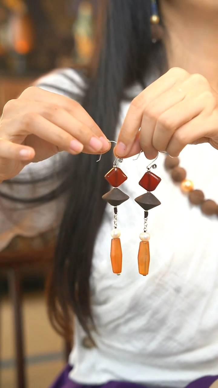 泥塑谢*大爱无疆设计款耳饰