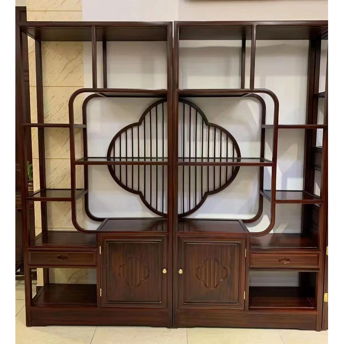 工厂直出梅花博古架南美酸枝木实木博古架