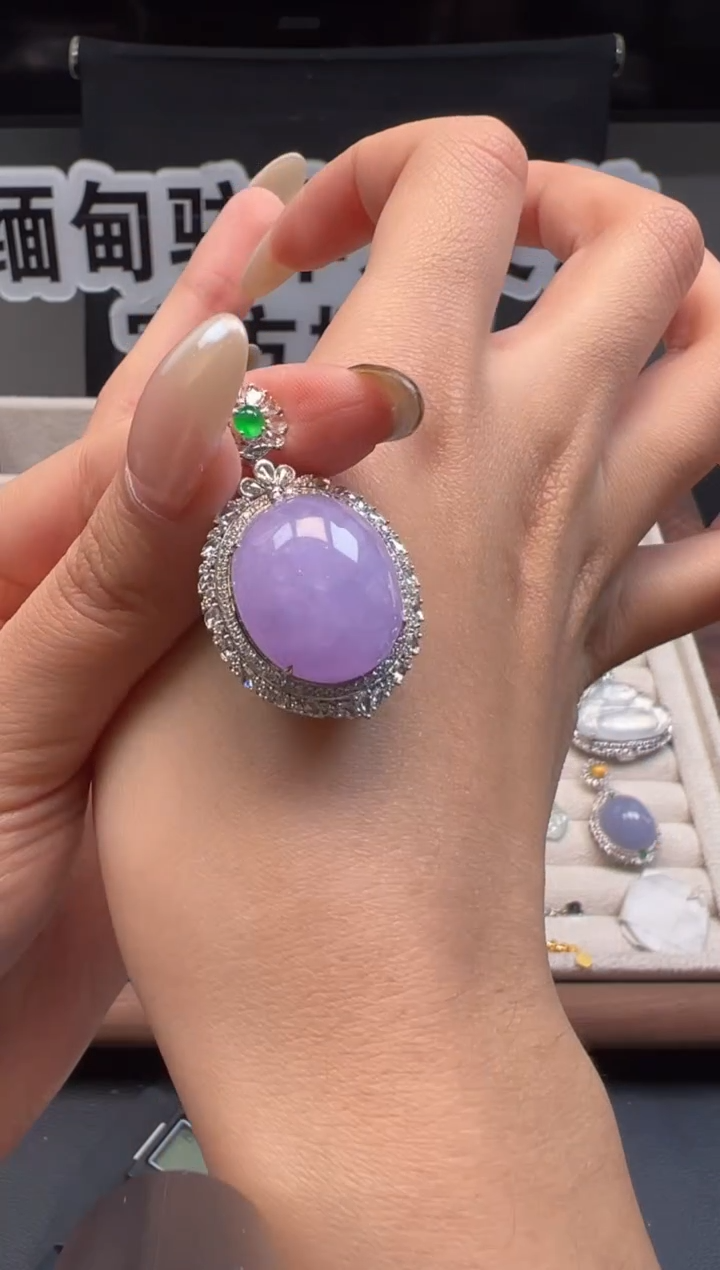 吊坠(不含链)18K金镶嵌翡翠 缅甸珠宝严选