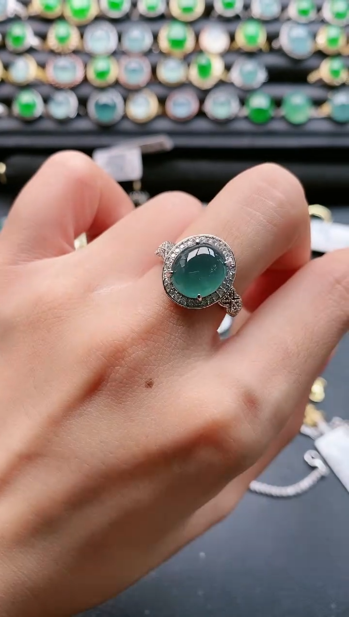 【闪购商品】翡翠戒指银S925镶嵌111111