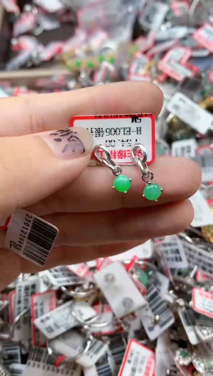 银S925镶嵌戒指翡翠天然A货缅甸翡翠