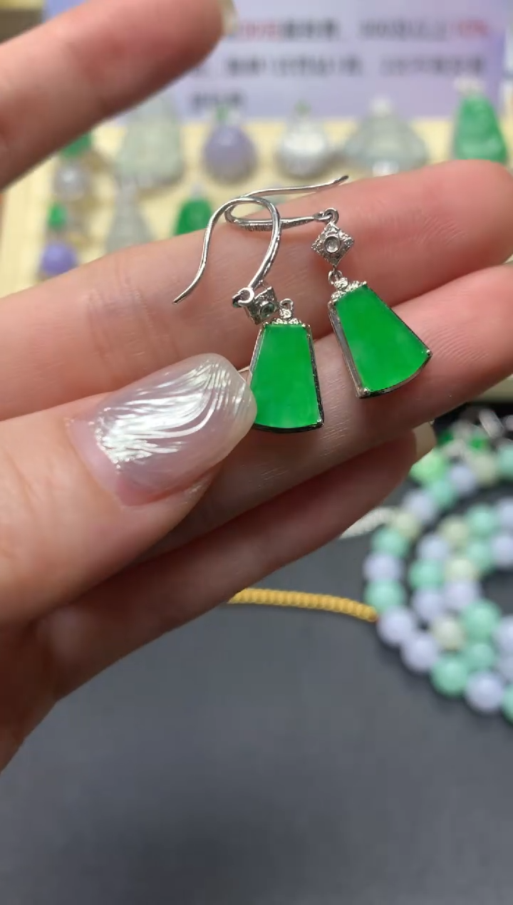 【闪购商品】翡翠耳饰18K金镶嵌耳饰|4500+450